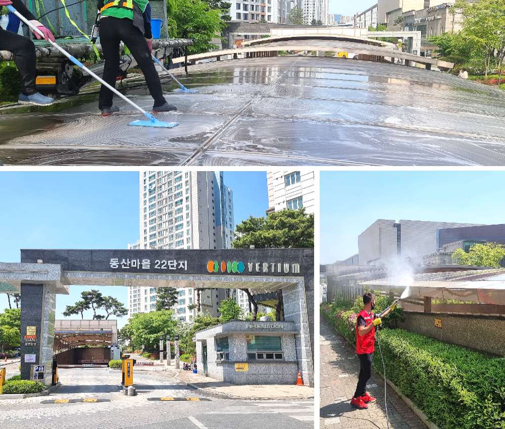 인천 상대원 외부 건물청소 - 새 빌딩의 아름다움을 유지하세요 관한 작업사진입니다.